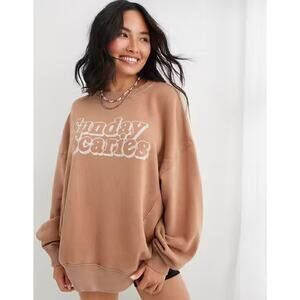 Aerie The Chill Crew Sweatshirt Oversized Sunday Scaries Size Small NWT
